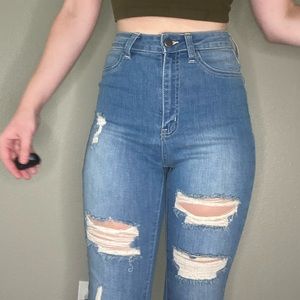 Distressed fashion nova jeans